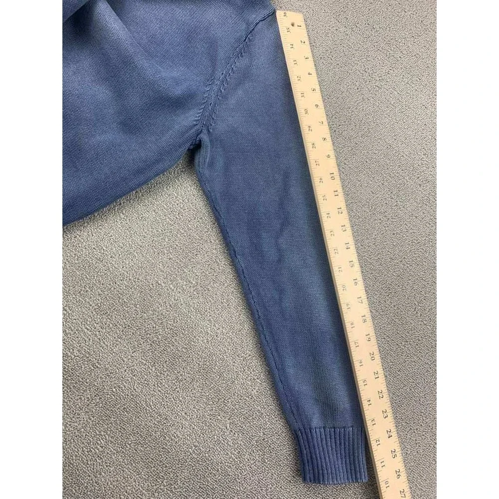 Goodthreads Sweater Men L Shawl Collar‎ Pullover Blue Indigo Wash Cotton Knit